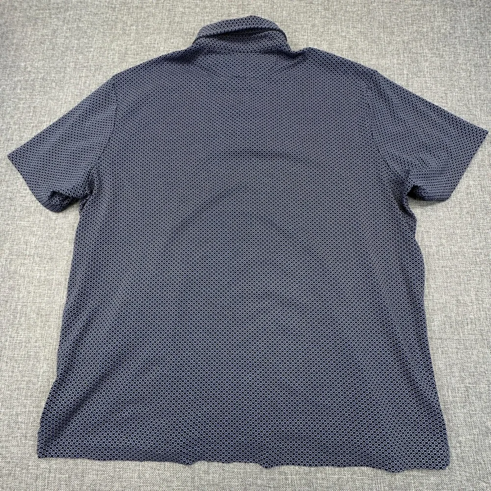 Polo Ralph Lauren Polo Shirt Mens XL Navy Blue Geometric Polka Dot Classic Fit